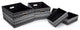 Zig Zag Fabric Storage Baskets, Set of 5, 15.5"x8.5", Black, White