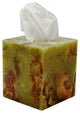 Myrtus Collection Whirl Green Onyx Tissue Box Holder