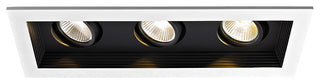 Mini Multiple LED Three-Light Remodel Housing With and-Light 4000K Narrow, Black