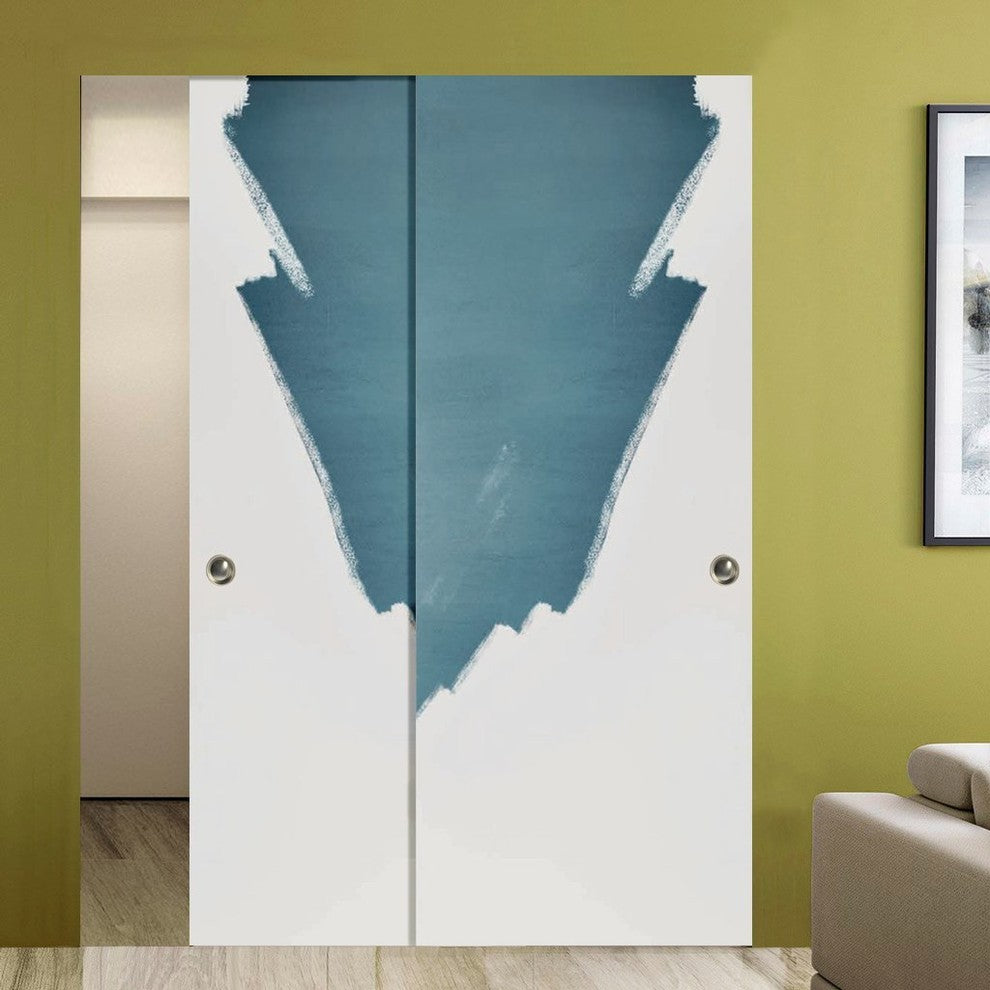 Sliding Closet Bypass Doors 60 x 80 & Hardware | Planum 0010 Paintable