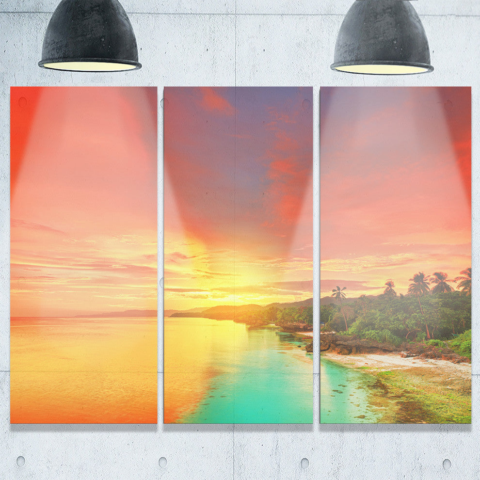 "Beautiful Coastline in Philippines" Metal Wall Art, 3 Panels, 36"x28"