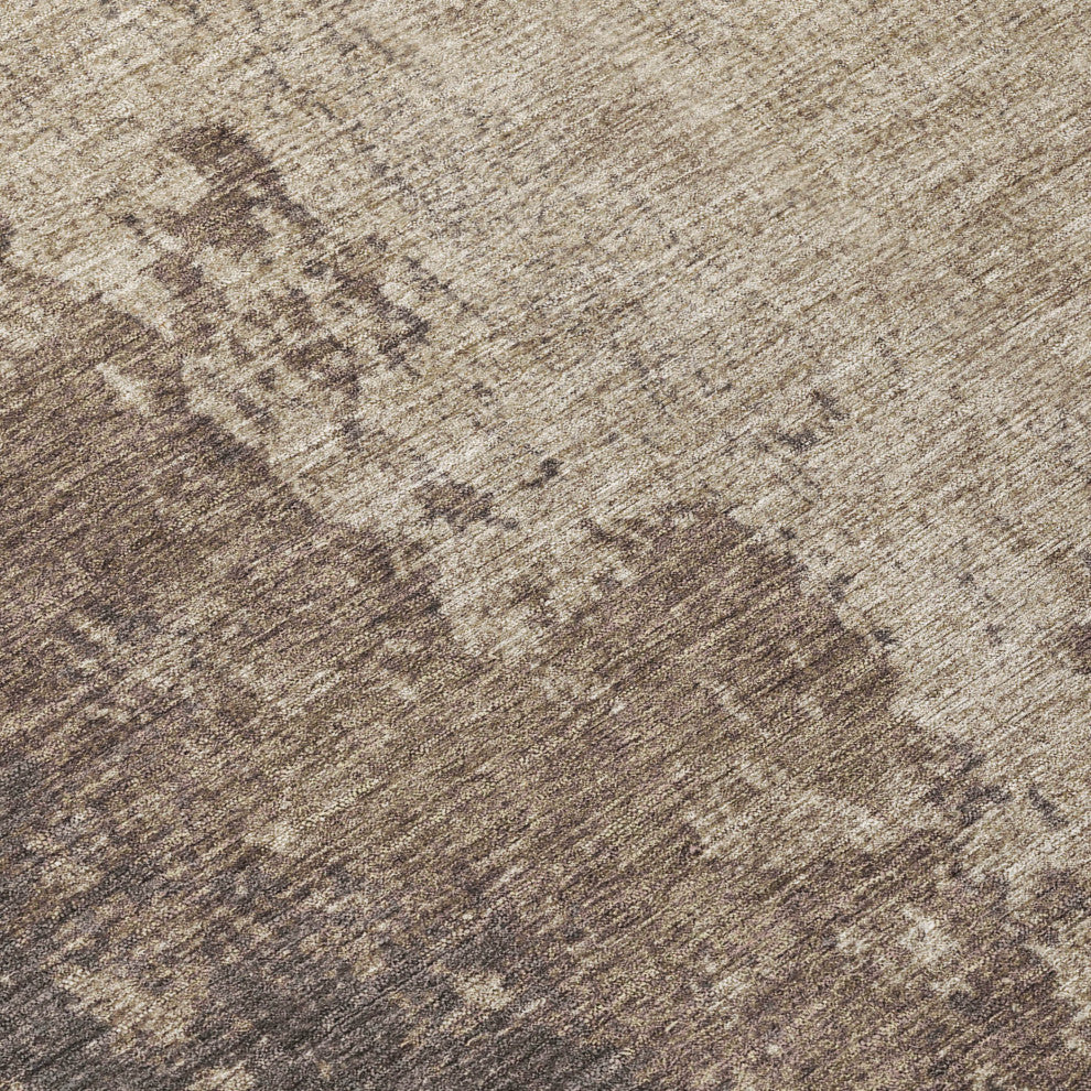 Machine Washable Indoor/Outdoor Chantille ACN1912 Taupe 8' x 8' Round Rug