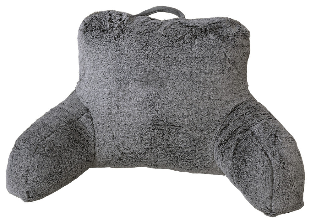 Tip Dyeing Light Faux Fur Bedrest, Black