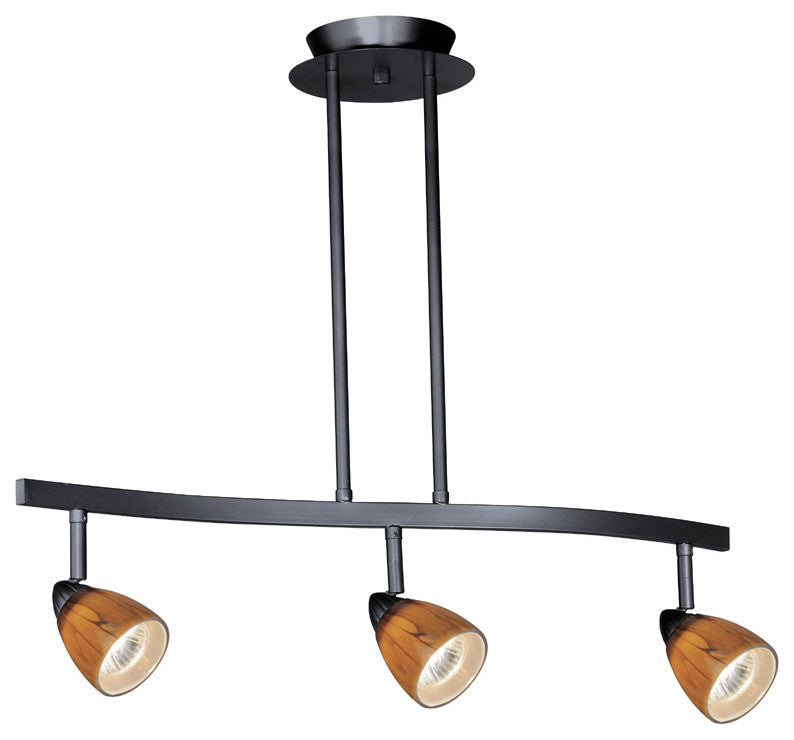 3L Spot Light Pendant Honey Ripple Glass