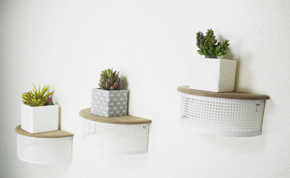 Floating Wall Shelves, 3-Tier Wood Shelves