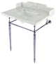 LMS3022M8SQ1 30" Carrara Marble Console Sink with Brass Legs