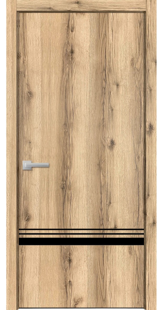 Solid French Door 42 x 84 | Planum 0012 Oak with| Bathroom