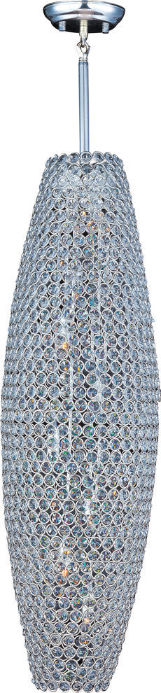 Glimmer 8-Light Pendant, Plated Silver, Beveled Crystal