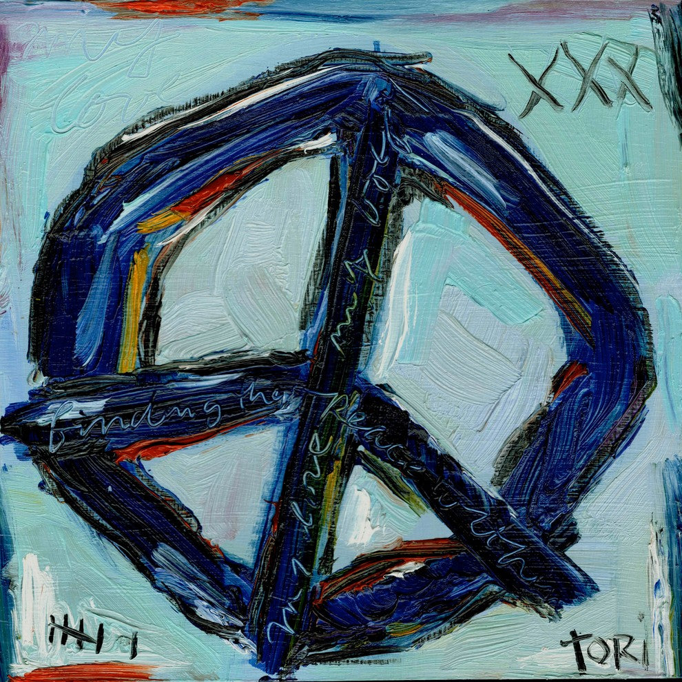 "Blue Peace" Painting Print on Canvas by Tori Campisi