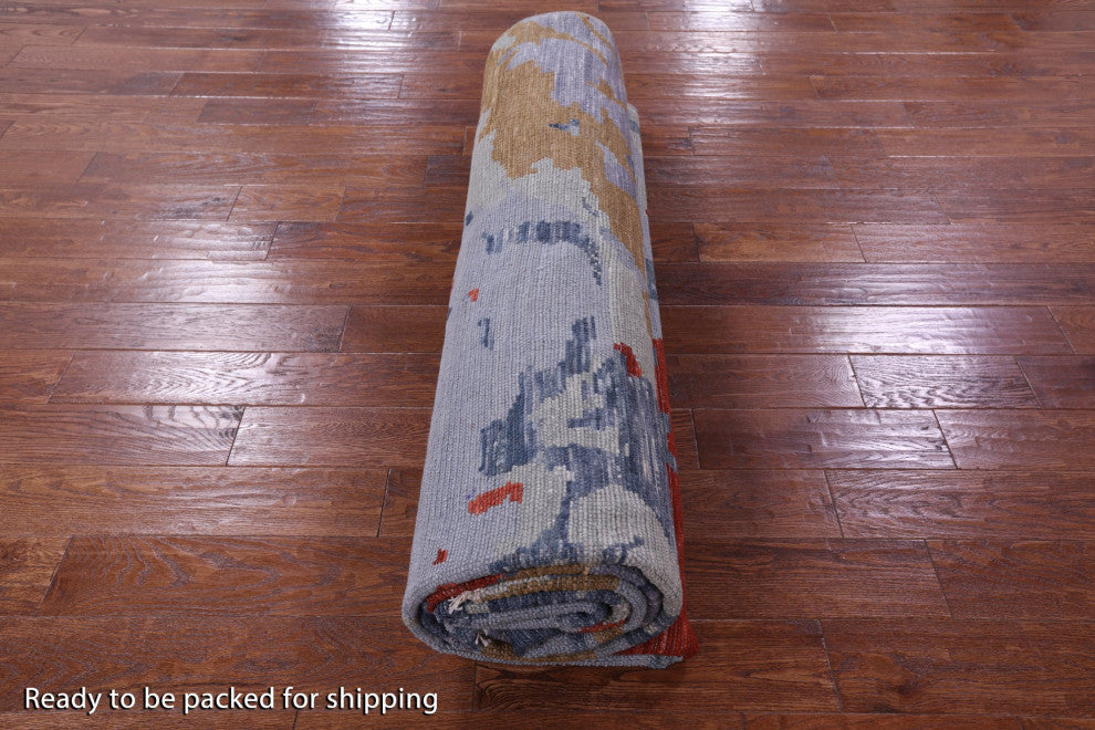 Modern Hand Knotted Wool Rug 8' 10" X 12' 1" Q8984