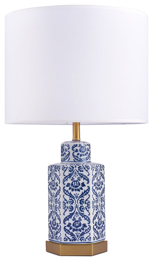Pasargad Home Destro Collection Metal and Ceramic Table Lamp Lights