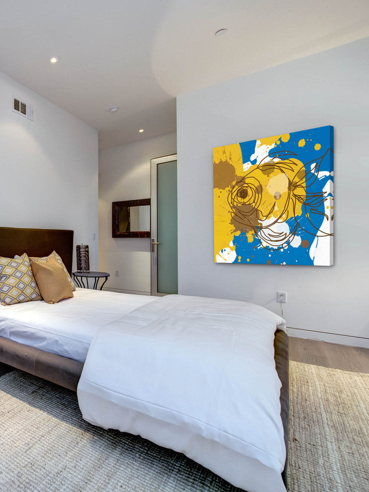 "Blue Brown Fish" Painting Print on Canvas by Irena Orlov