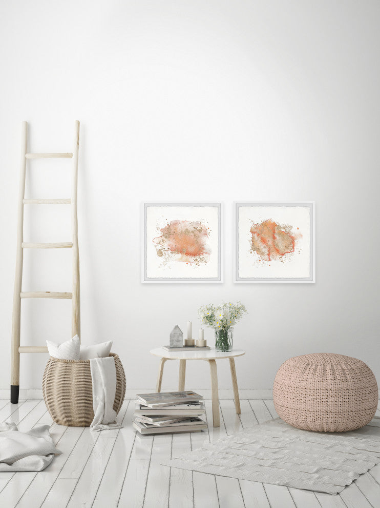 Orange Vision Diptych, 2-Piece Set, 32x32 Panels