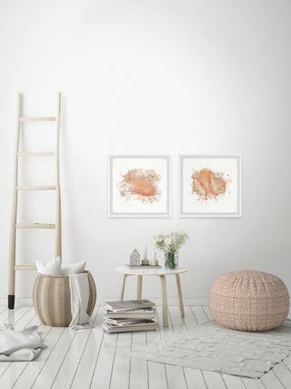 Orange Vision Diptych, 2-Piece Set, 32x32 Panels