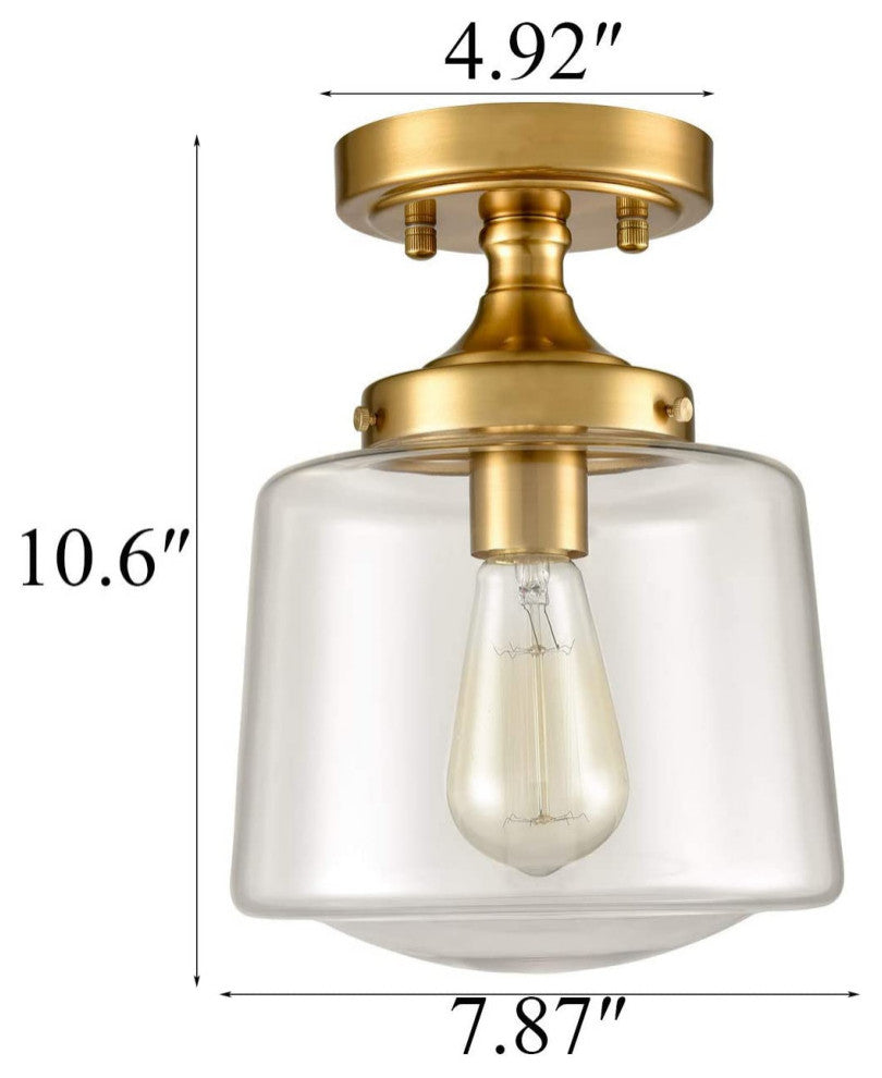 Modern Semi flush Ceiling Lighting fixture glass ceiling lighting with gold