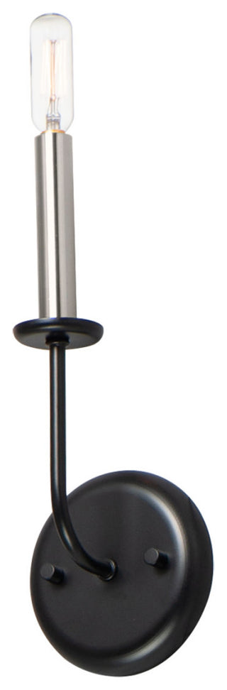 Maxim 10321 Wesley 14" Tall Bathroom Sconce - Black / Satin Nickel