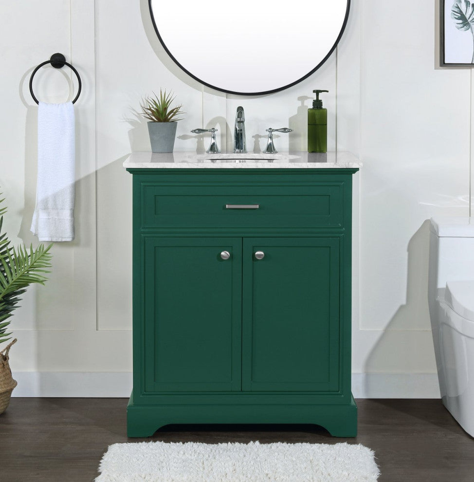 Amber Single Bathroom Vanity, Blue, Green, 30"