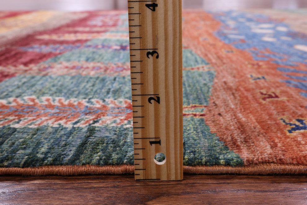 Persian Gabbeh Tribal Handmade Wool Rug 4' 4" X 5' 9" Q10085