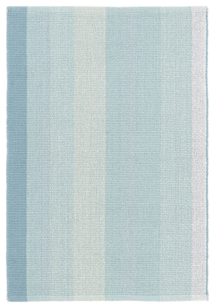 Dash & Albert Shore Stripe Handwoven Cotton Rug, Blue, 2' x 3'