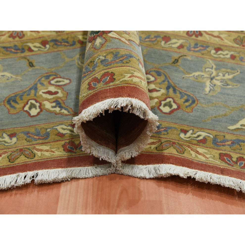 Red Antiqued Persian 250 KPSI 100% Wool Hand Knotted Oversized Rug, 9'10"x15'4"