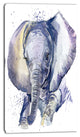 Baby Elephant Blue Watercolor, Abstract Canvas Art Print, 16"x32"