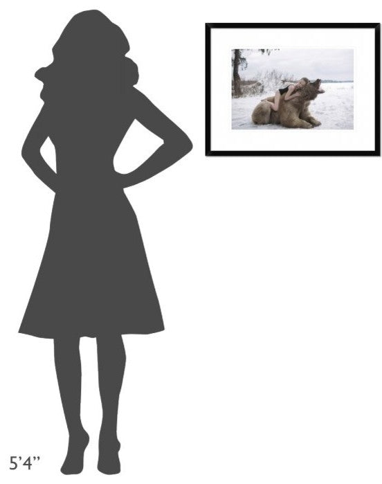 "Napping on a Bear" Framed Digital Print by Olga Barantseva, 26"x20"