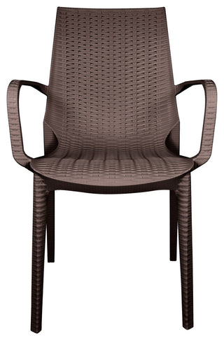 LeisureMod Kent Outdoor Dining Arm Chair