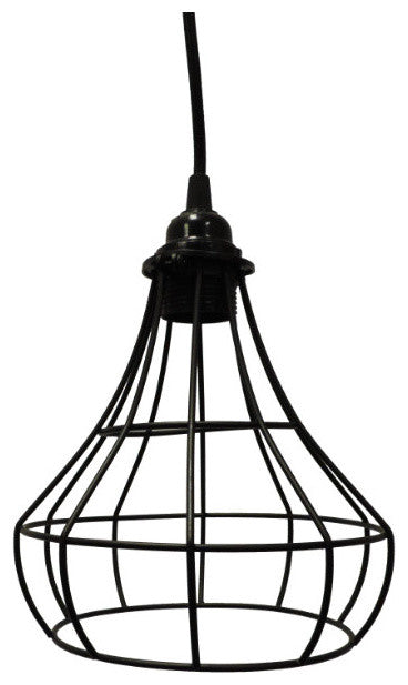 Cage Style Lampshade For Pendant Light Lamps, Black