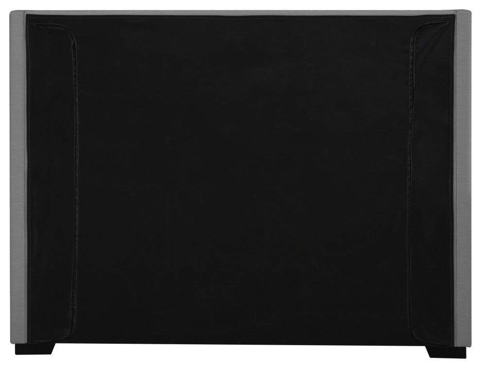 Oxford Linen Textured Fabric Upholstered Bed, Gray, Full