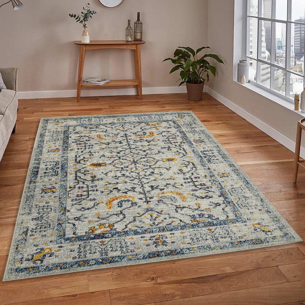 Montana Dyanne Area Rug, Ivory, 3'3" x 5', Bordered