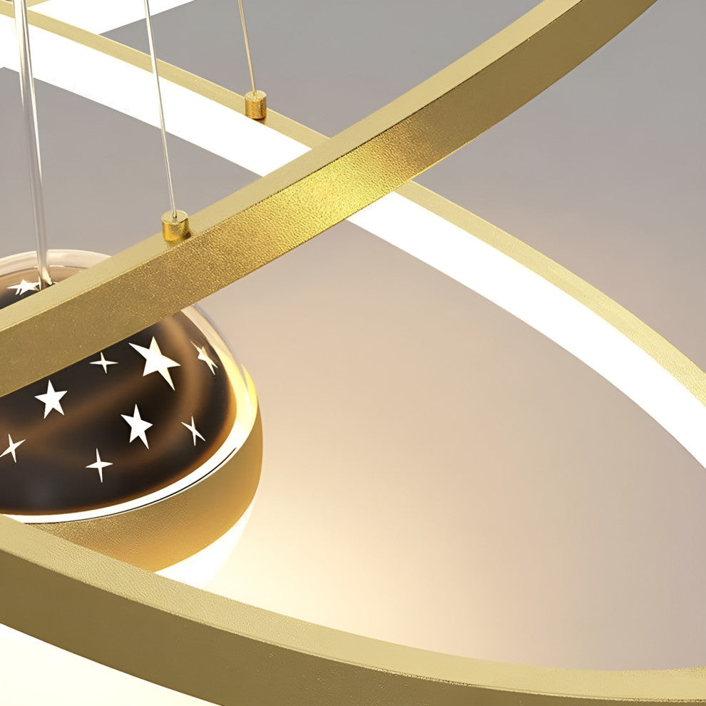 Impruneta | Modern Beautiful LED Hanging Chandelier for Living Room, Gold, Dia19.7xh5.1", Three Colors No Remote