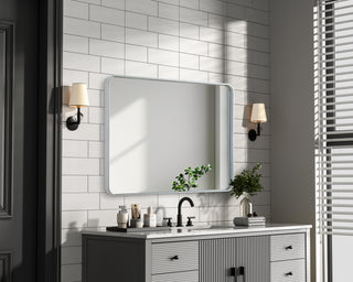Home Living Contour Metal Rectangle Mirror 30x40, Silver