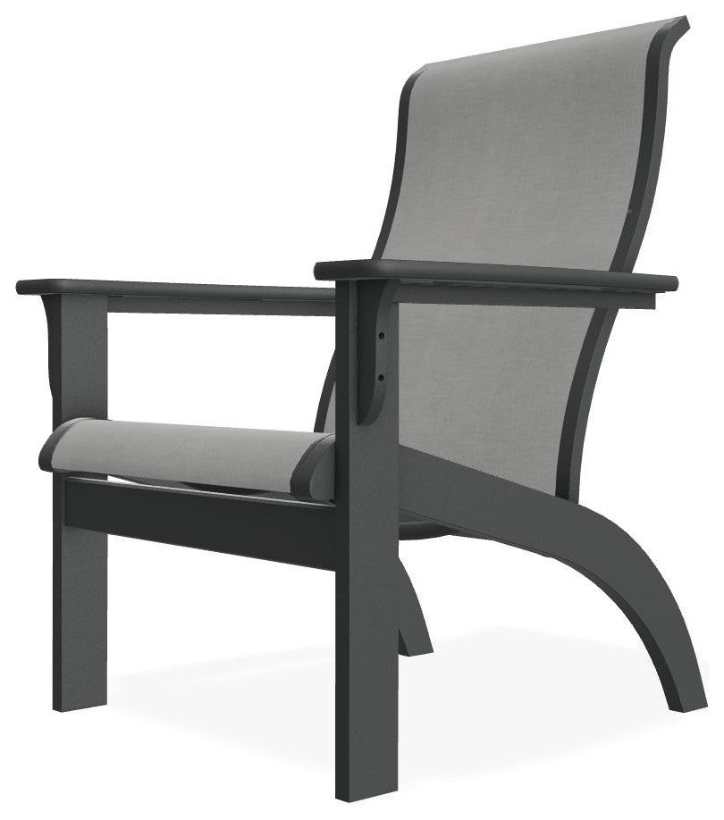 Adirondack Sling Outdoor Adirondack Armchair, Alloy/Graphite