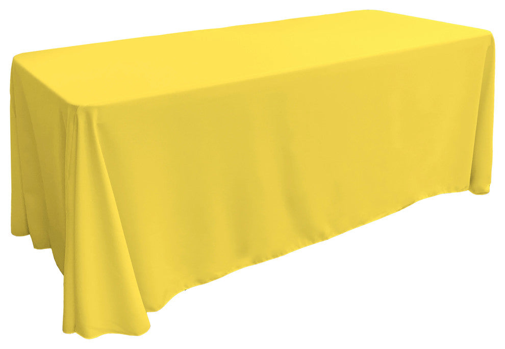 LA Linen Rectangular  Polyester Poplin Tablecloth, Light Yellow, 90"x156"