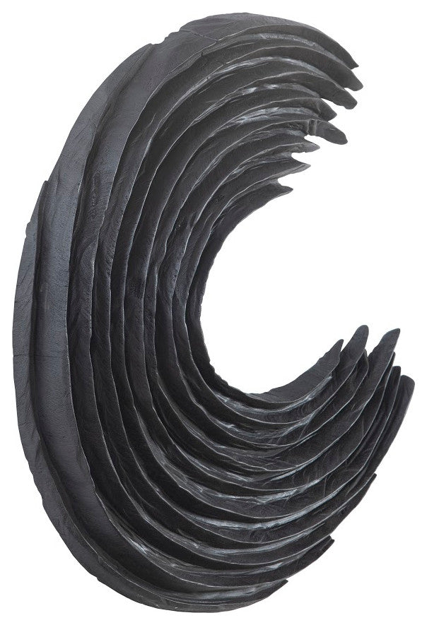 Swoop Wall Art , Black Wood , Large