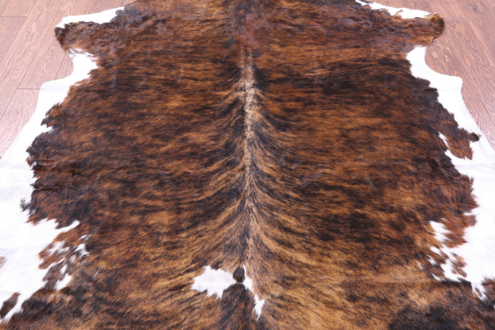 7' 5" X 6' 4" Brindle Natural Cowhide Rug C2302