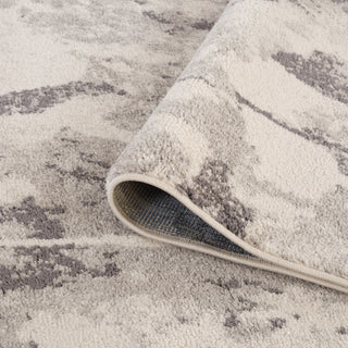 Clifton Abstract Ivory Gray Power-Loom Area Rug 5'3" x 7'6"