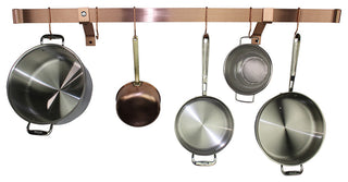 Handcrafted 48" RolledEndBar ONLY, Brush Copper(Requires WallBrackets or Hooks)