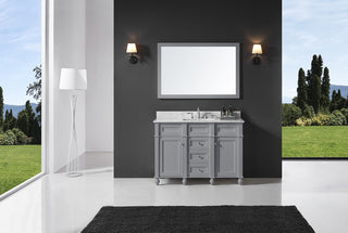 48" Single Bathroom Vanity, Taupe Gray with Carrara White Marble Top