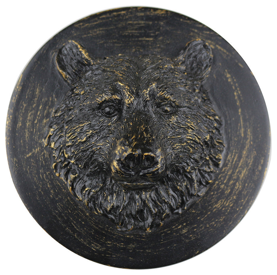 Bear Drapery Medallion Holdback, Burnt Gold