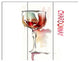 Red Wine on White Background, Contemporary Triptych Canvas Art, 36x28, 3 Panels