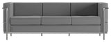 Hercules Regal Series Contemporary Gray LeatherSoft Sofa with Encasing Frame