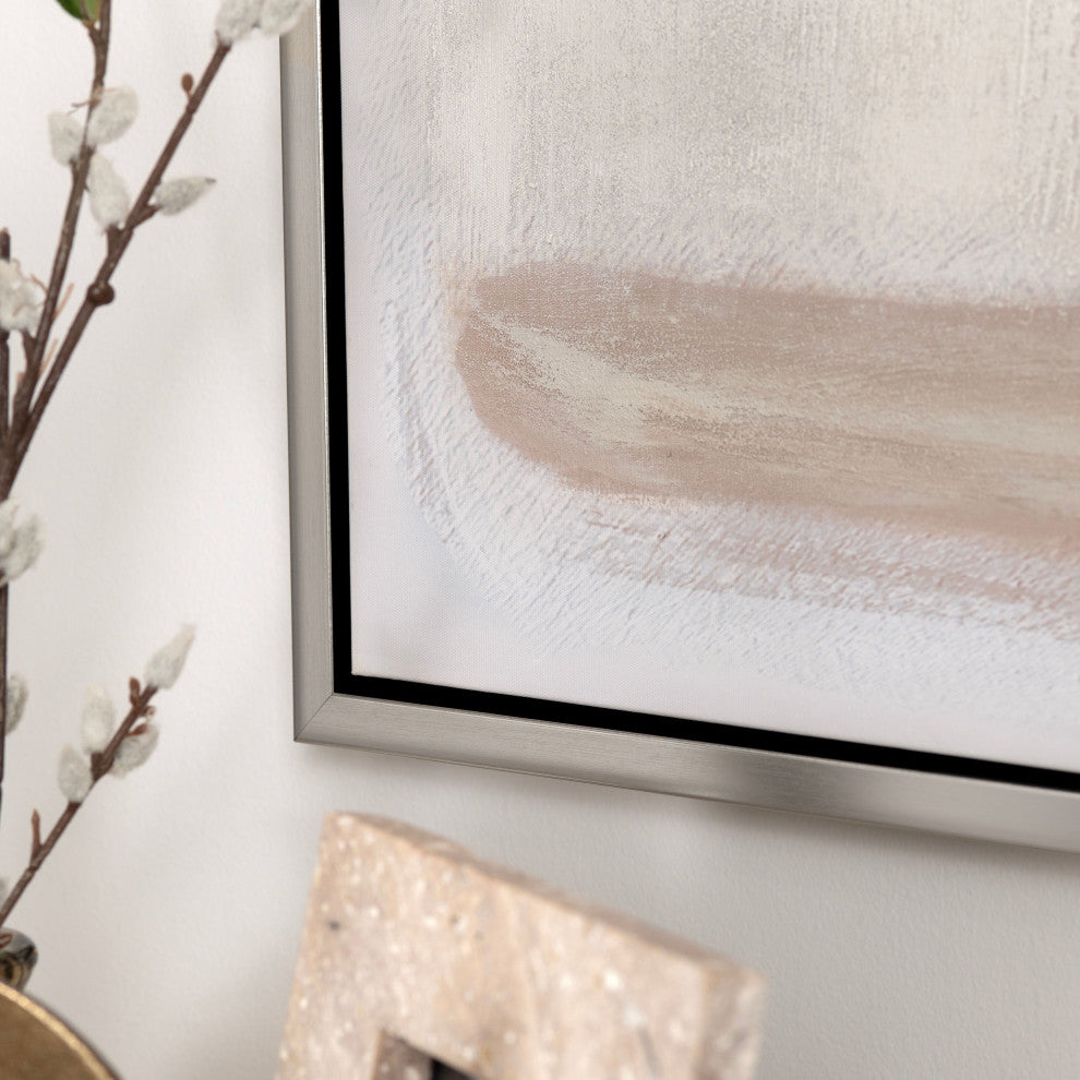 Tan Lines Canvas Wall Art With Silver Frame