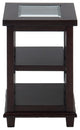 Panama Brown Contemporary Wood and Glass Small End Table