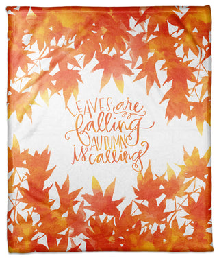 Leaves Falling, Autumn Calling Fleece Throw Blanket, 50"x60"