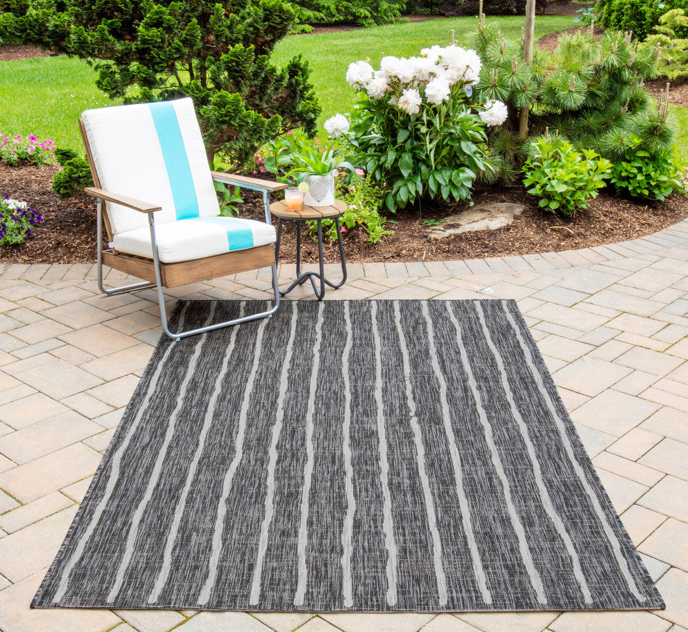 Novogratz by Momeni Villa Sicily Charcoal Indoor Outdoor Rug 2'' X 10'' Runner