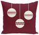 Geo-Bulbs, Decorative Holiday Print Pillow, Cranberry, 26"x26"