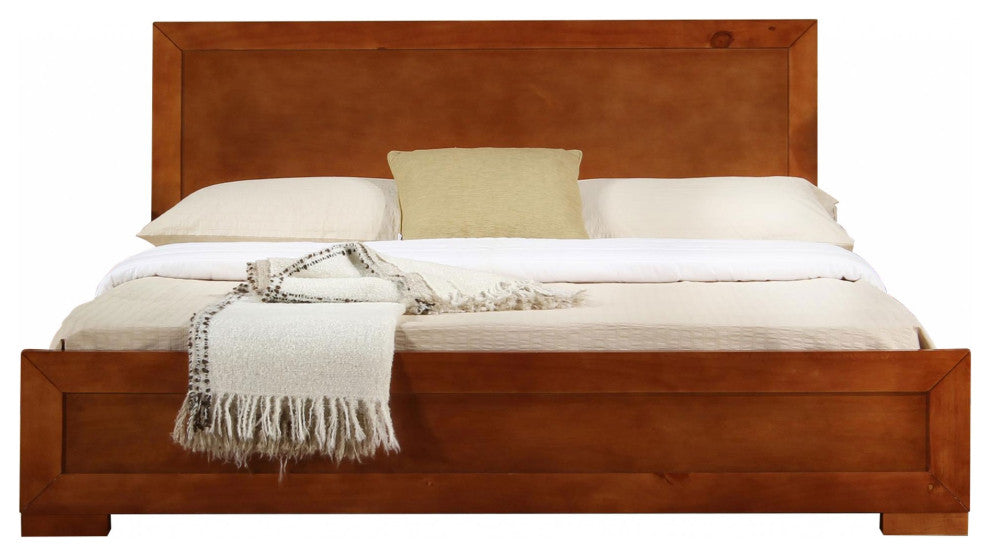 Moma Cherry Wood Platform Twin Bed With Nightstand
