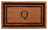 Brown Border 18"x30" Monogram Doormat, Letter Q