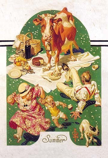 Breaking Up a Picnic- Canvas Poster 20" x 30"